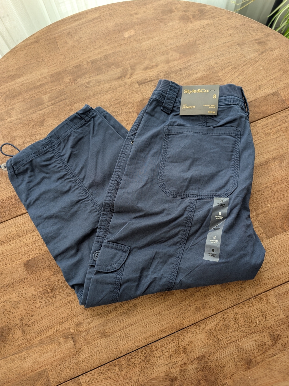Style & Co. Women's Straight Cargo Capris - Navy/New Uniform Blue